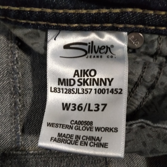 EUC Silver Aiko Mid Skinny Destructed Jeans Extra Tall 36Wx37L - Picture 11 of 16